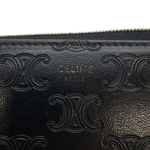 Celine Long Wallet Triomphe Leather Black - Picture 12 of 14